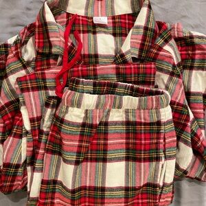 Hanna Andersson Red and White Plaid Pajama Set